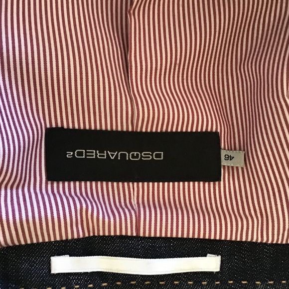 DSquared2 Size 46 Tailored Denim Blazer w Gorgeous contrast stitching - Picture 8 of 10